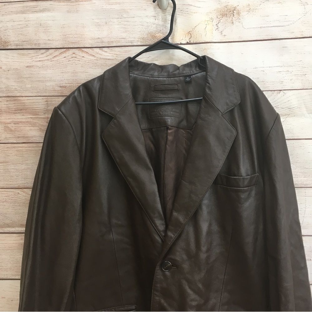 ROUNDTREE AND YORKE BLAZER IN BROWN LEATHER - Picture 2 of 9